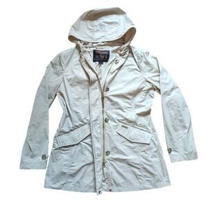 NWOT Cream Woolrich Raincoat Parka Windbreaker Womens Jacket Sz L